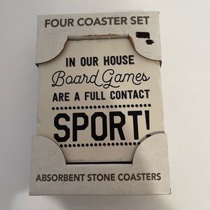 Highland Home Absorbent Stone Coasters Set of 4 Novelty NIB